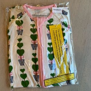 Whistleberries‎ Little Heart Topiary Bamboo Footed Sleepies